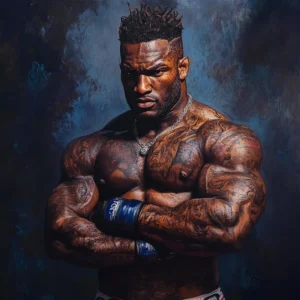 Ilustracja mistrza MMA Kamerunczyka Francis Ngannou